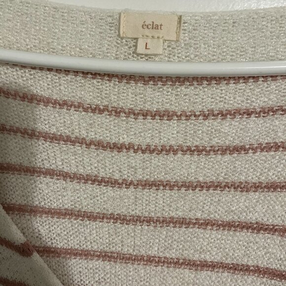 Pink Lily Something About You Ivory/Mauve Sweater - Large - Picture 4 of 5